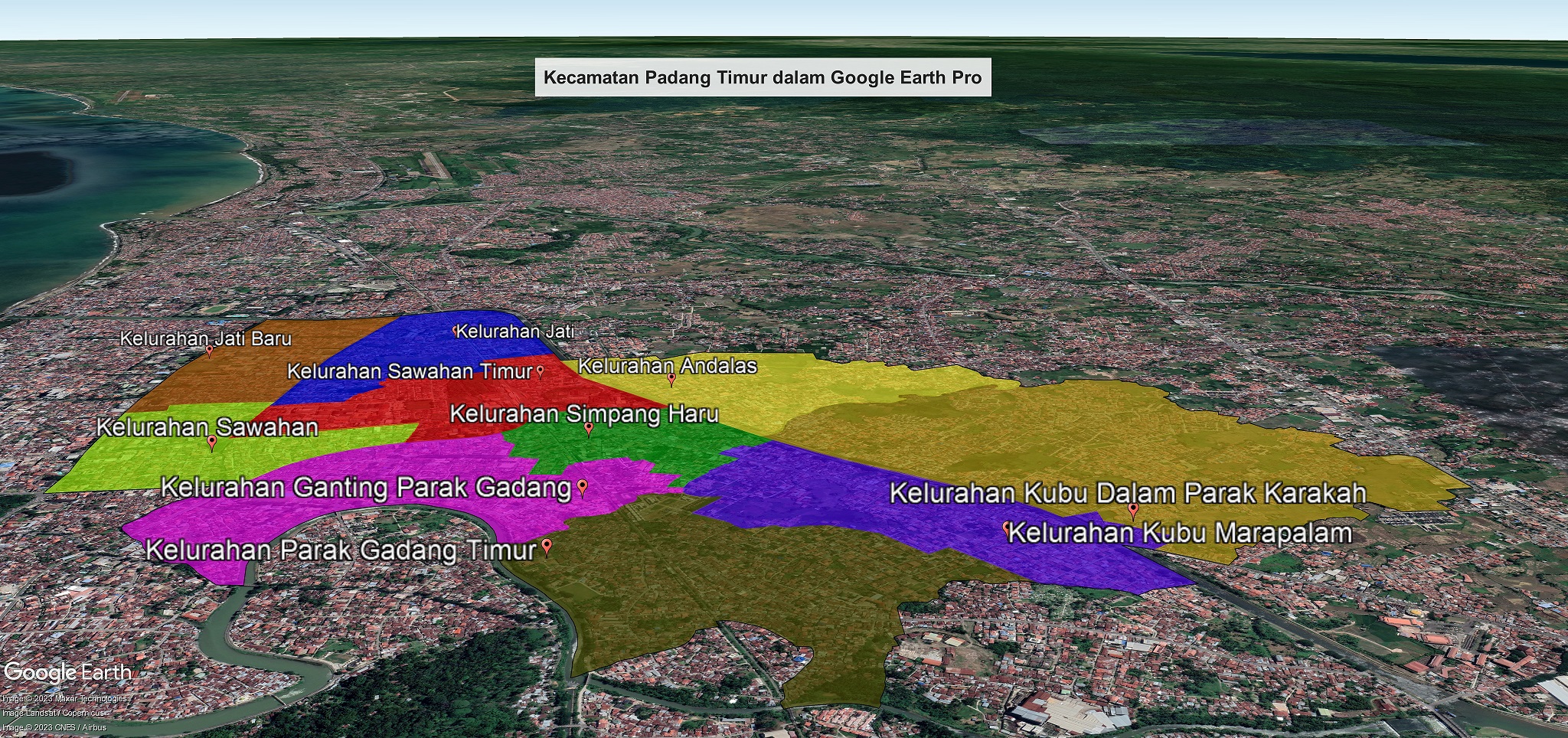 PADATI GOPRO Padang Timur dalam Google Earth Pro